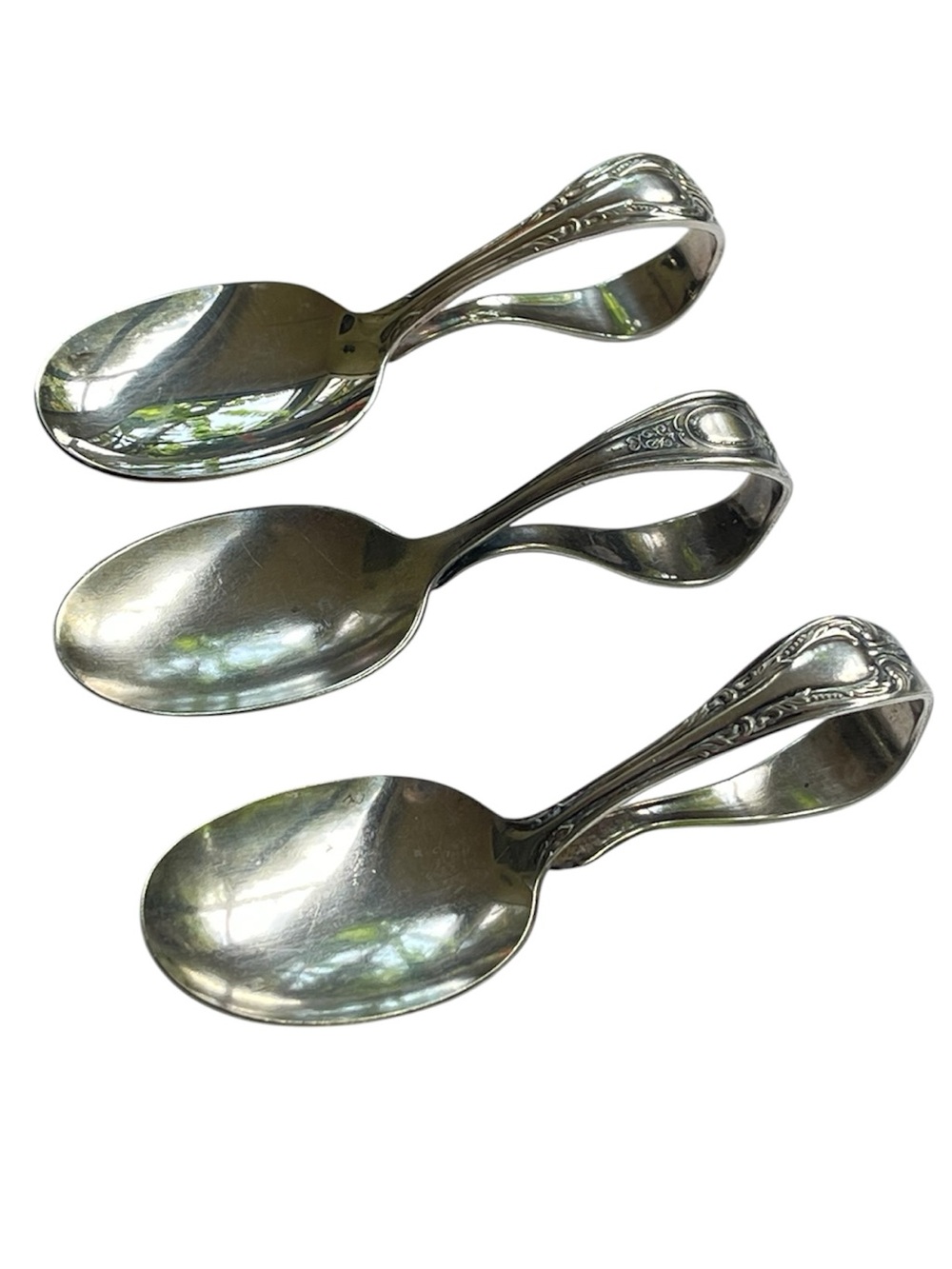 Vintage Baby Toddler Spoons Loop Handles Spoon Rogers Oneida Community Set of 3